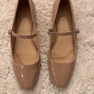 Anne Klein Women's Beige Patent Mary Jane Flats